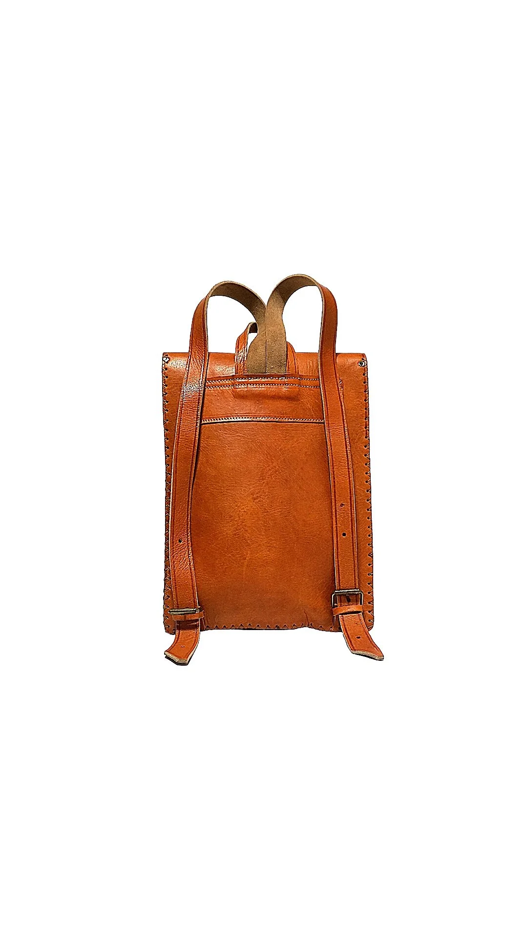 Ochre Moroccan Leather Backpack — Dar Medina